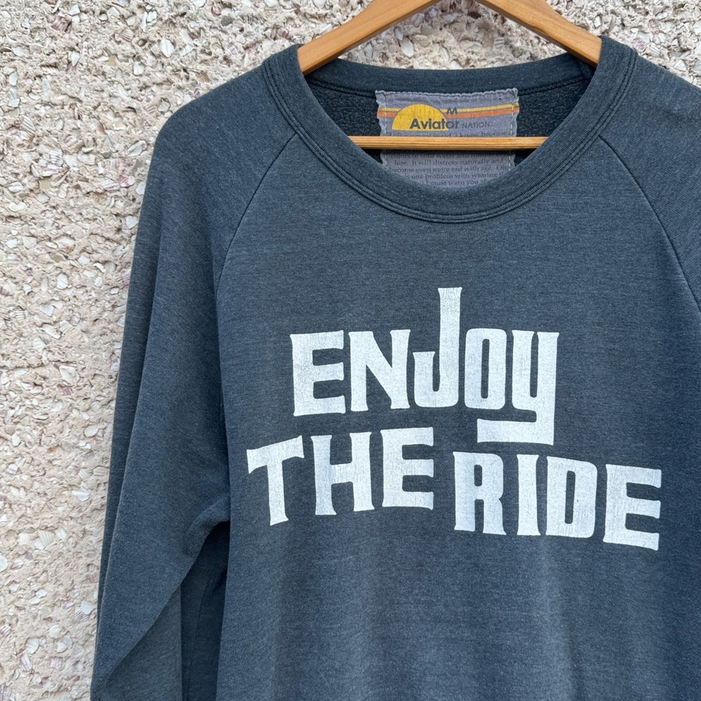 Aviator Nation Enjoy The Ride Sweatshirt in Charcoal